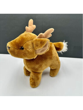 Kurt Adler Christmas Reindeer Plush 10" Stuffed Animal Ornament Decoration